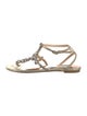 Badgley Mischka Leather Animal Print T-Strap Sandals
