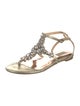Badgley Mischka Leather Animal Print T-Strap Sandals