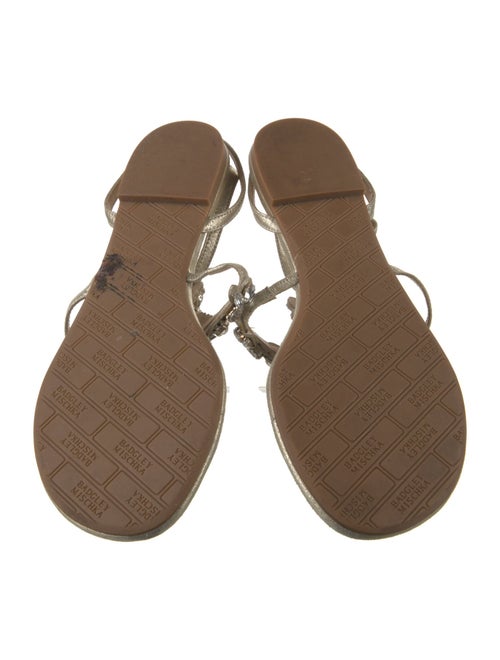 Badgley Mischka Leather Animal Print T-Strap Sandals