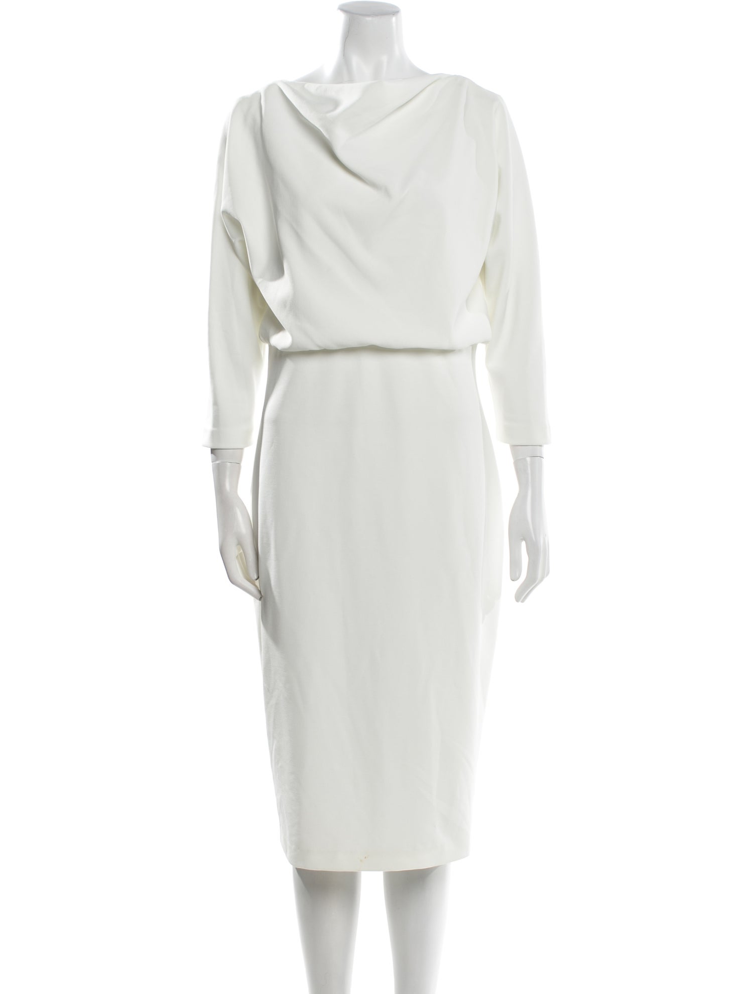 Badgley Mischka Cowl Neck Midi Length Dress