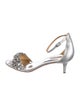 Badgley Mischka Satin Crystal Embellishments Slingback Sandals