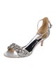 Badgley Mischka Satin Crystal Embellishments Slingback Sandals