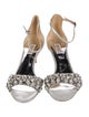 Badgley Mischka Satin Crystal Embellishments Slingback Sandals