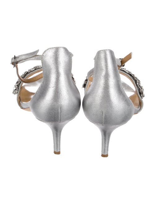 Badgley Mischka Satin Crystal Embellishments Slingback Sandals