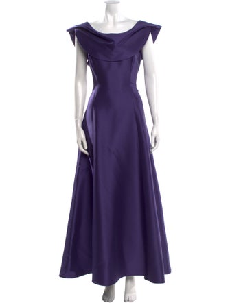 Badgley Mischka Off-The-Shoulder Long Dress