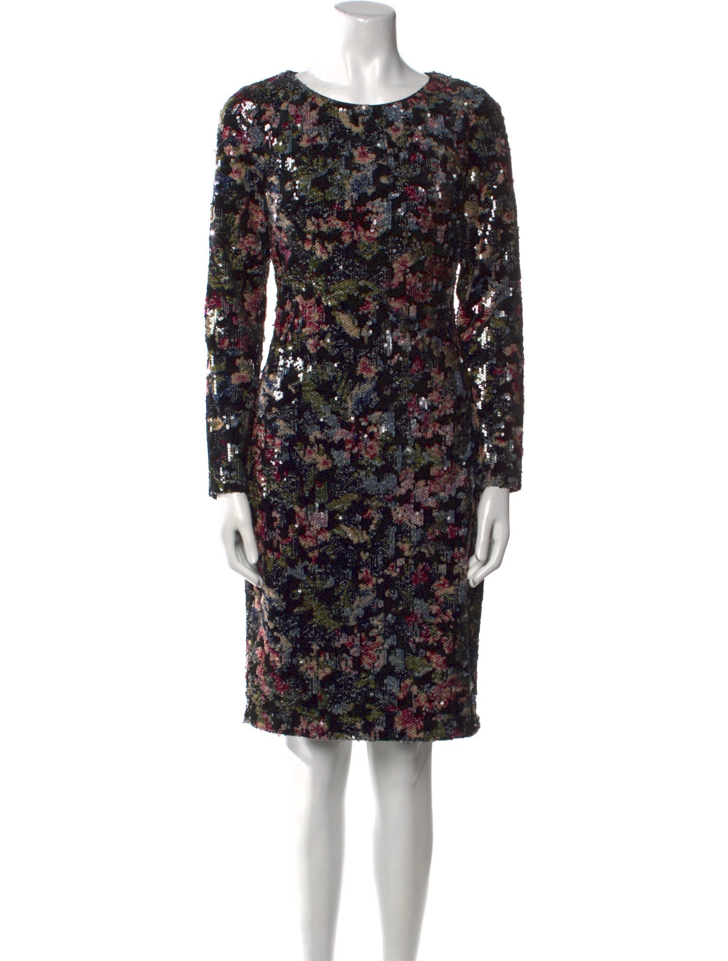 Badgley Mischka Floral Print Knee-Length Dress