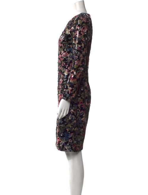 Badgley Mischka Floral Print Knee-Length Dress