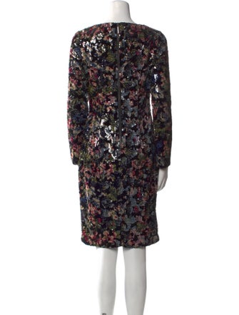 Badgley Mischka Floral Print Knee-Length Dress