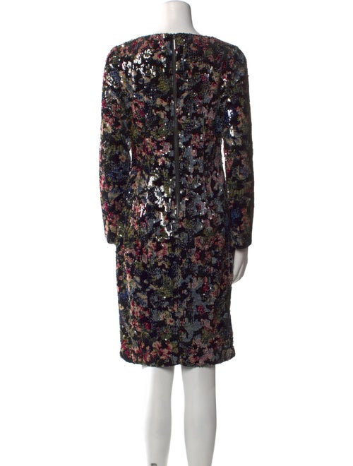 Badgley Mischka Floral Print Knee-Length Dress