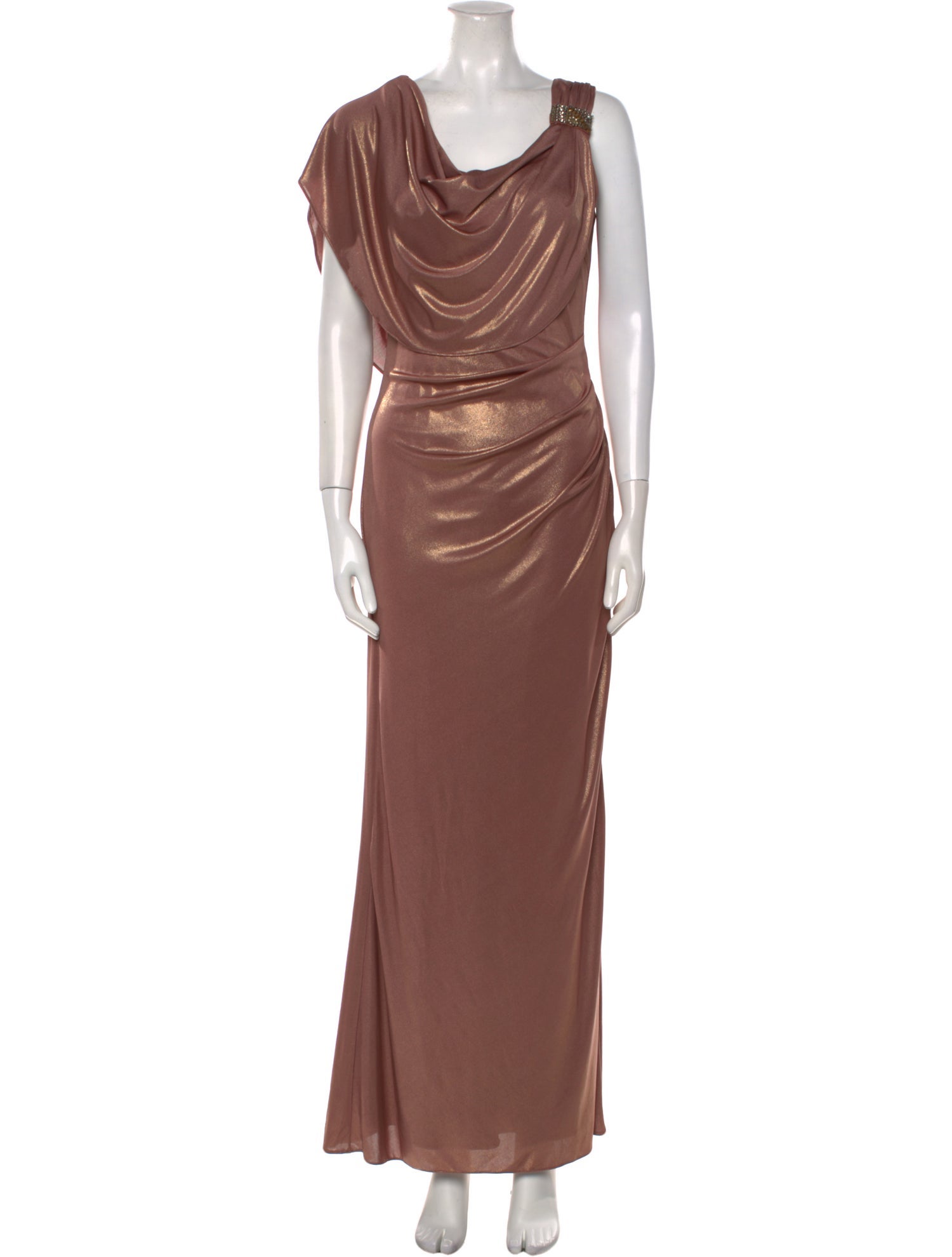 Badgley Mischka Cowl Neck Long Dress