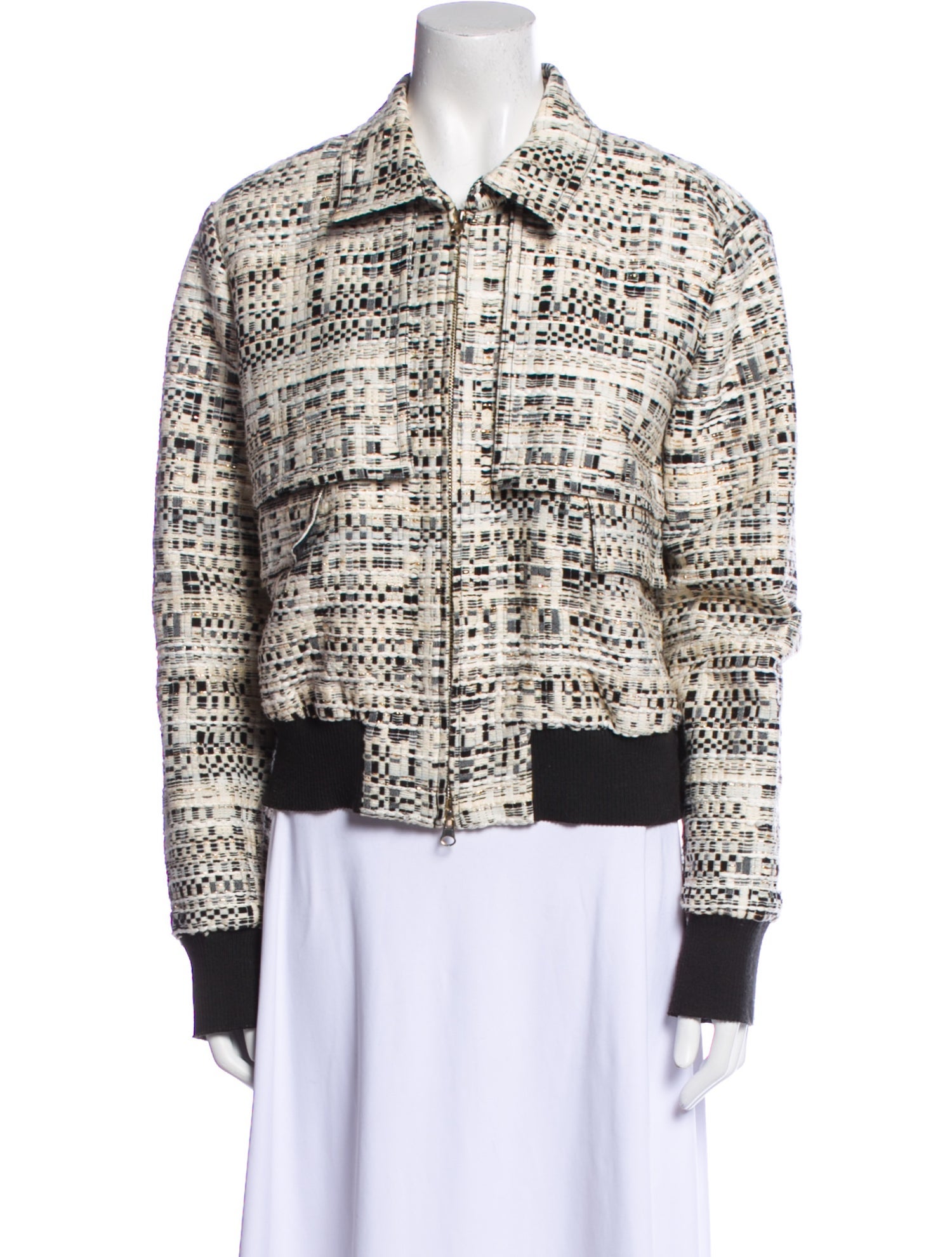Badgley Mischka Tweed Pattern Jacket