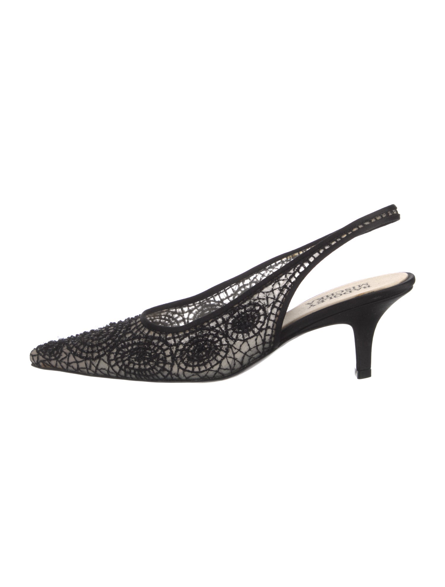 Badgley Mischka Mesh Sequin Embellishments Slingback Pumps