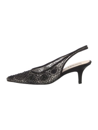 Badgley Mischka Mesh Sequin Embellishments Slingback Pumps