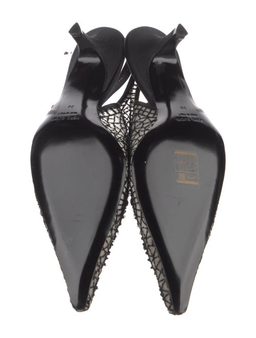 Badgley Mischka Mesh Sequin Embellishments Slingback Pumps