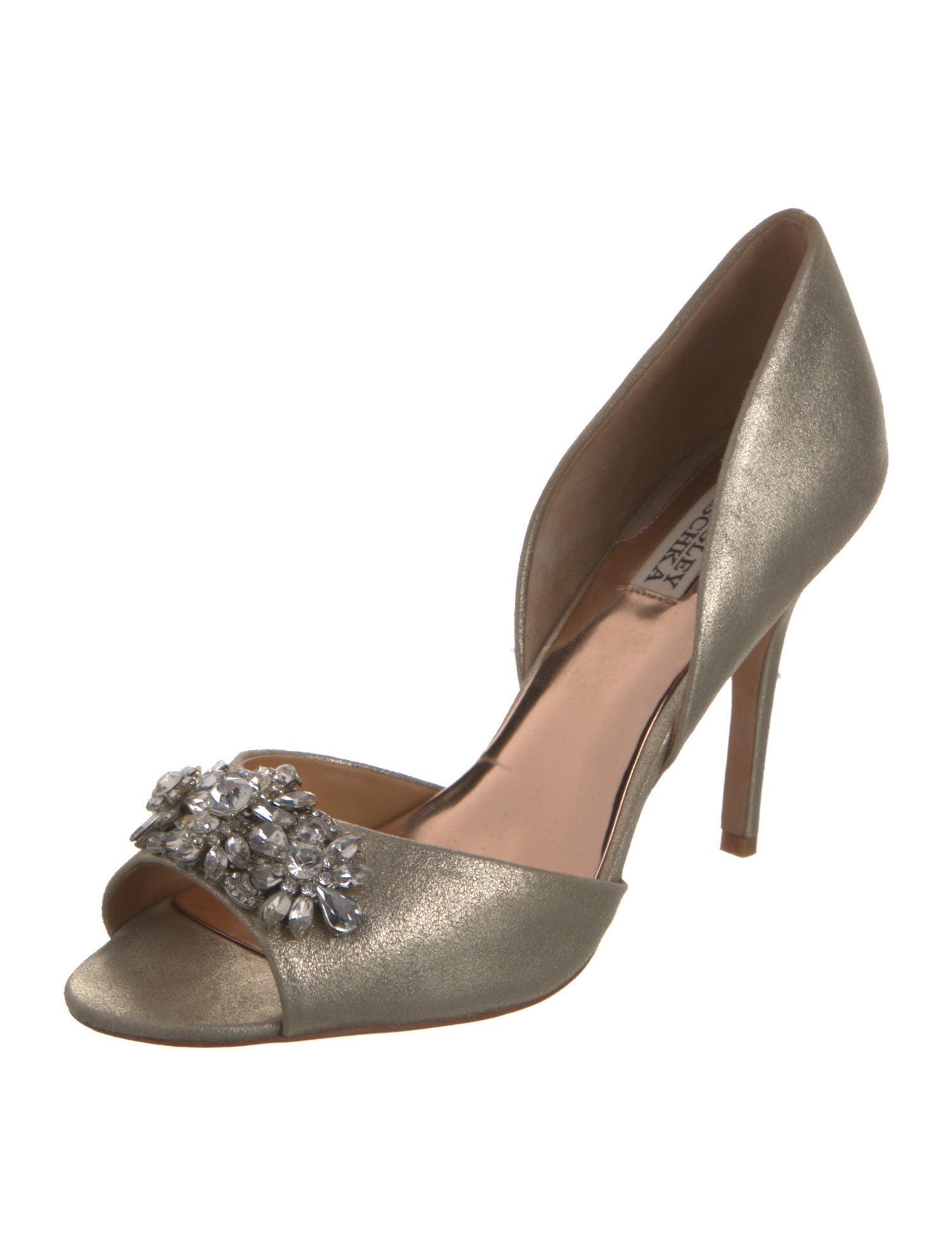 Badgley Mischka Crystal Embellishments D'Orsay Pumps