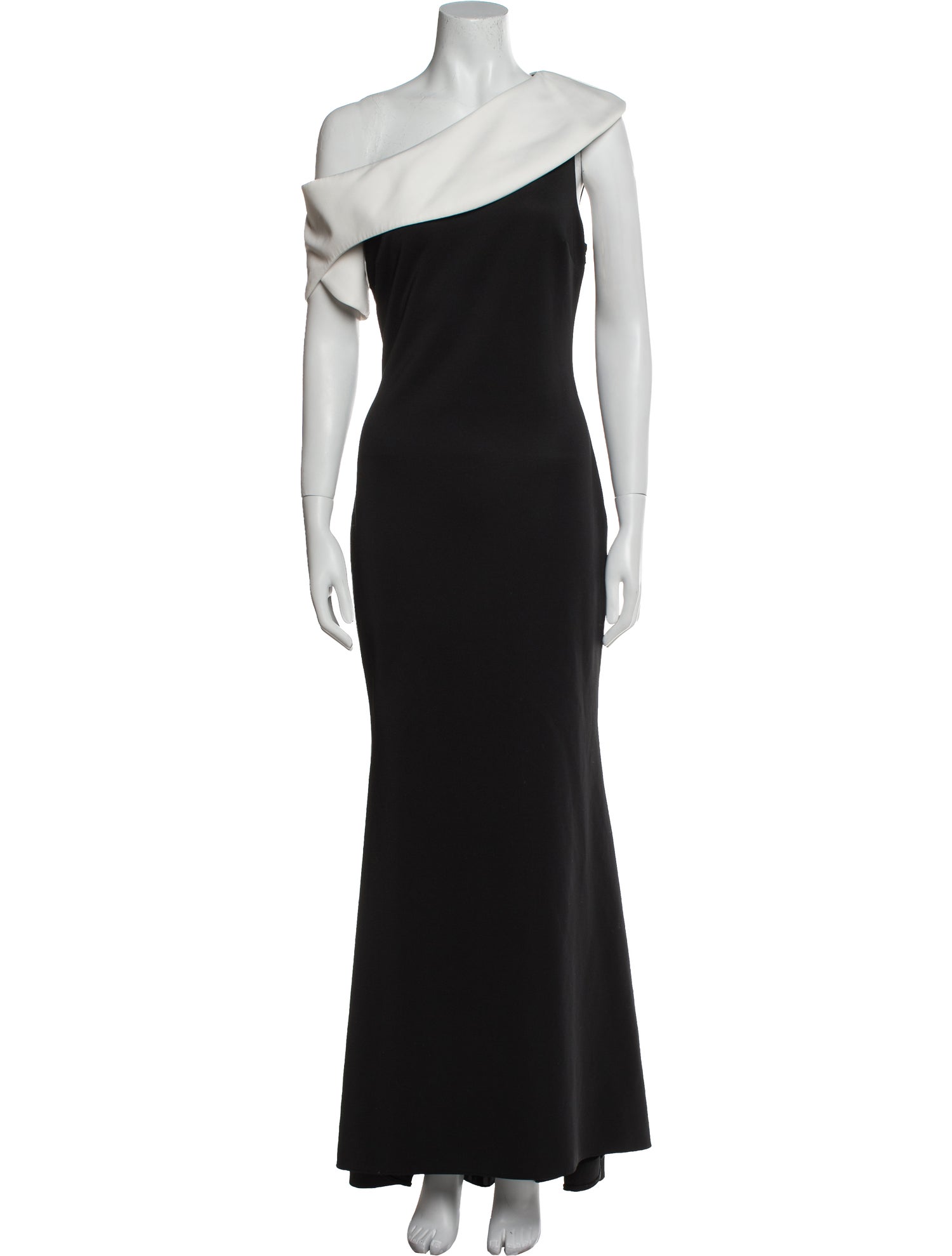 Badgley Mischka One-Shoulder Long Dress