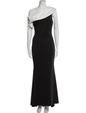 Badgley Mischka One-Shoulder Long Dress