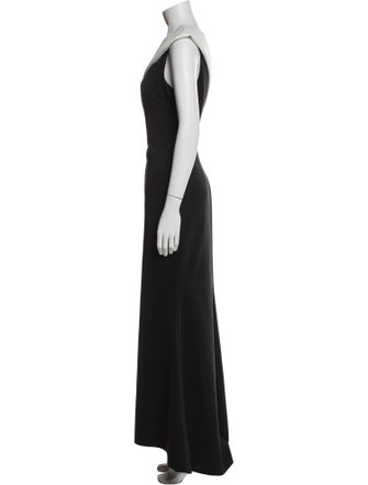 Badgley Mischka One-Shoulder Long Dress