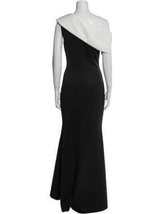 Badgley Mischka One-Shoulder Long Dress