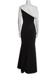 Badgley Mischka One-Shoulder Long Dress