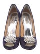 Badgley Mischka Satin Crystal Embellishments Pumps