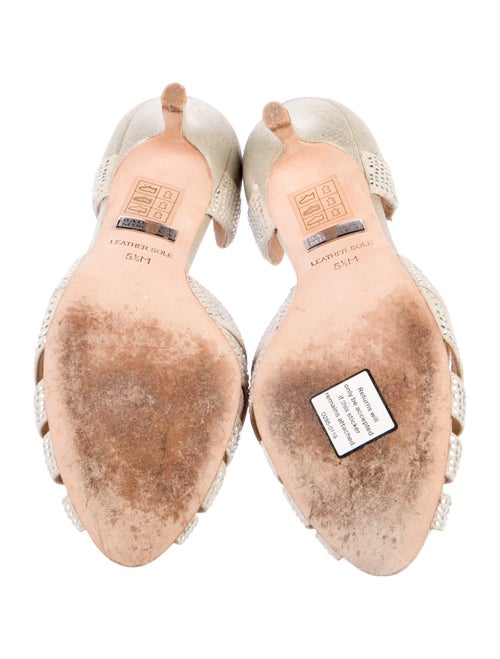 Badgley Mischka Suede Crystal Embellishments D'Orsay Pumps