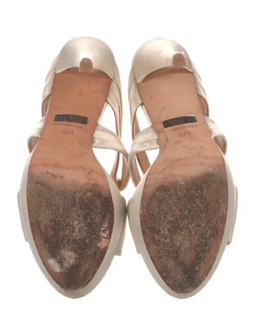 Badgley Mischka Satin Crystal Embellishments Slides