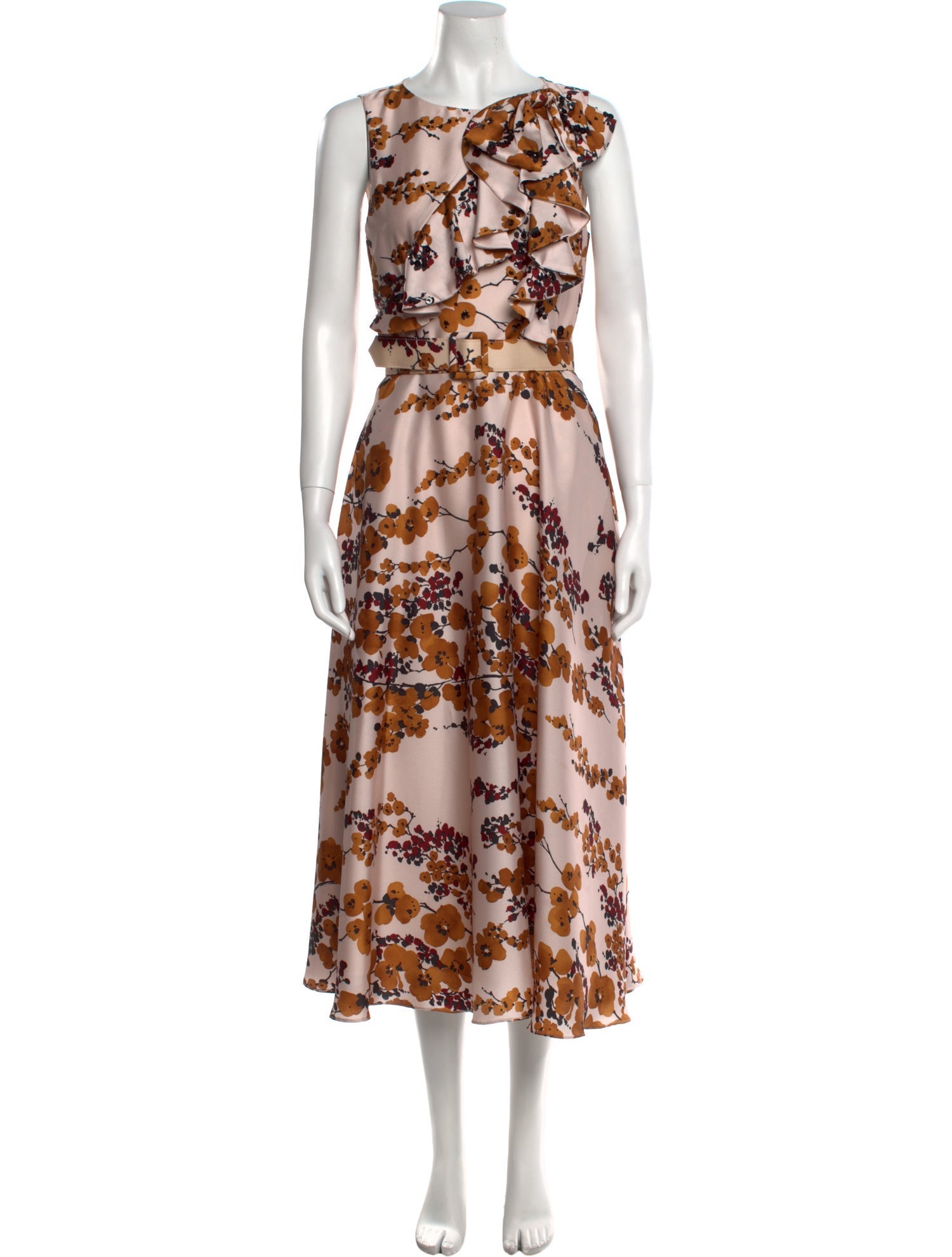 Badgley Mischka Floral Print Long Dress