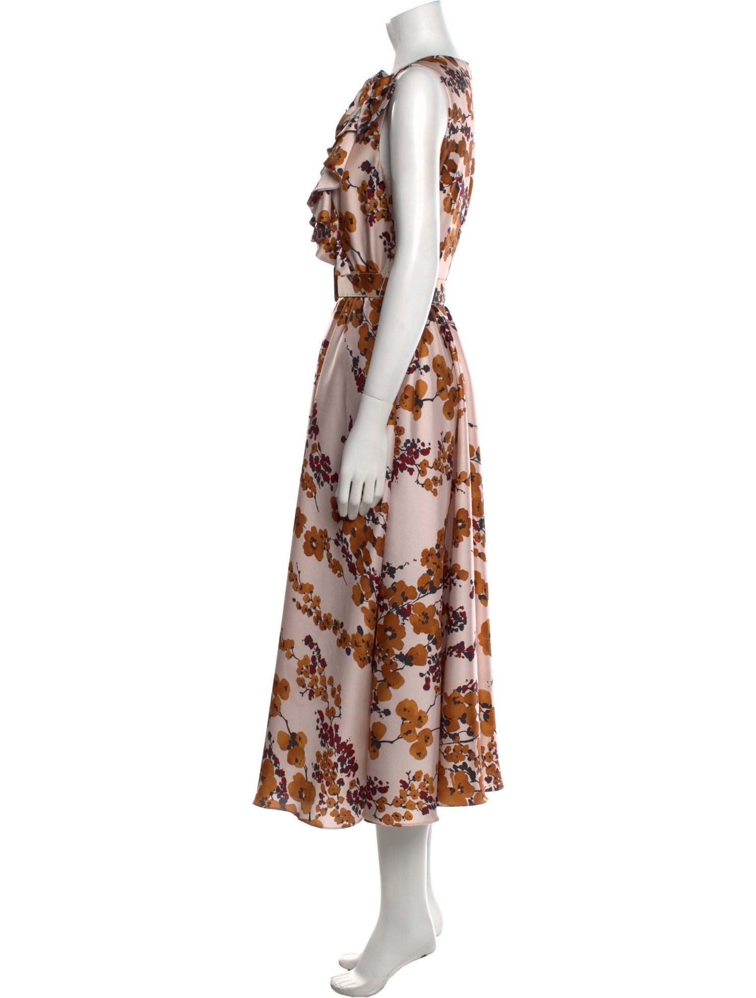 Badgley Mischka Floral Print Long Dress