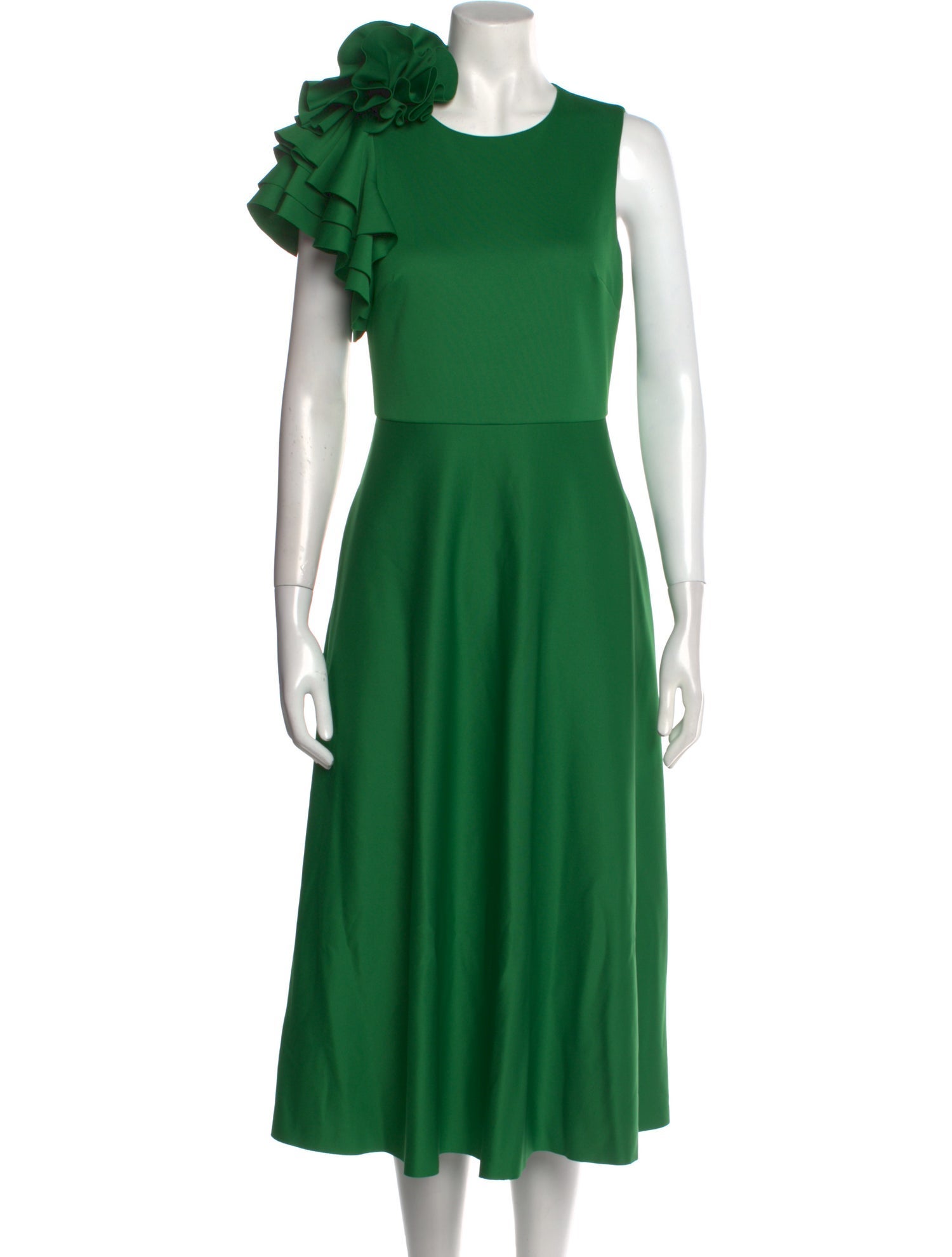 Badgley Mischka Crew Neck Long Dress