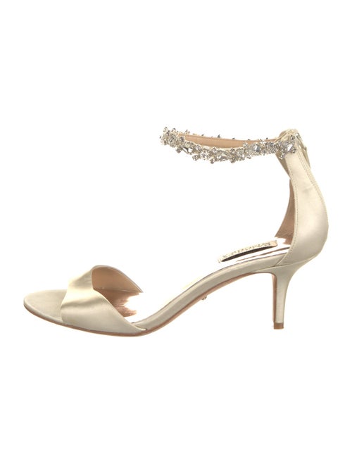 Badgley Mischka Satin Crystal Embellishments Sandals