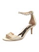 Badgley Mischka Satin Crystal Embellishments Sandals