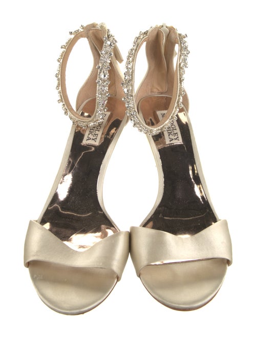 Badgley Mischka Satin Crystal Embellishments Sandals