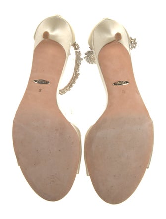 Badgley Mischka Satin Crystal Embellishments Sandals