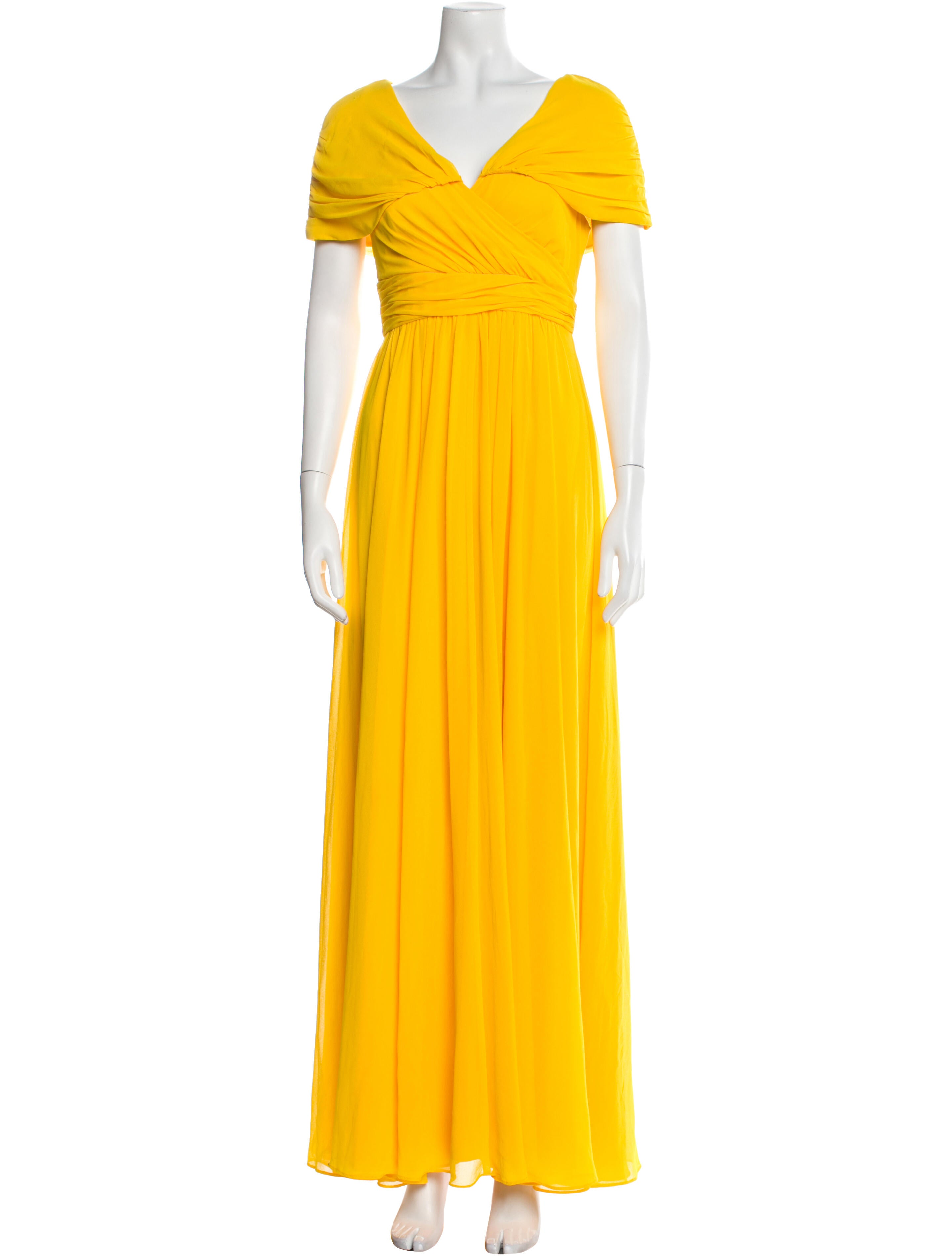 Badgley Mischka V-Neck Long Dress