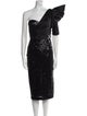Badgley Mischka One-Shoulder Midi Length Dress