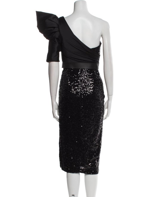 Badgley Mischka One-Shoulder Midi Length Dress