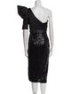 Badgley Mischka One-Shoulder Midi Length Dress
