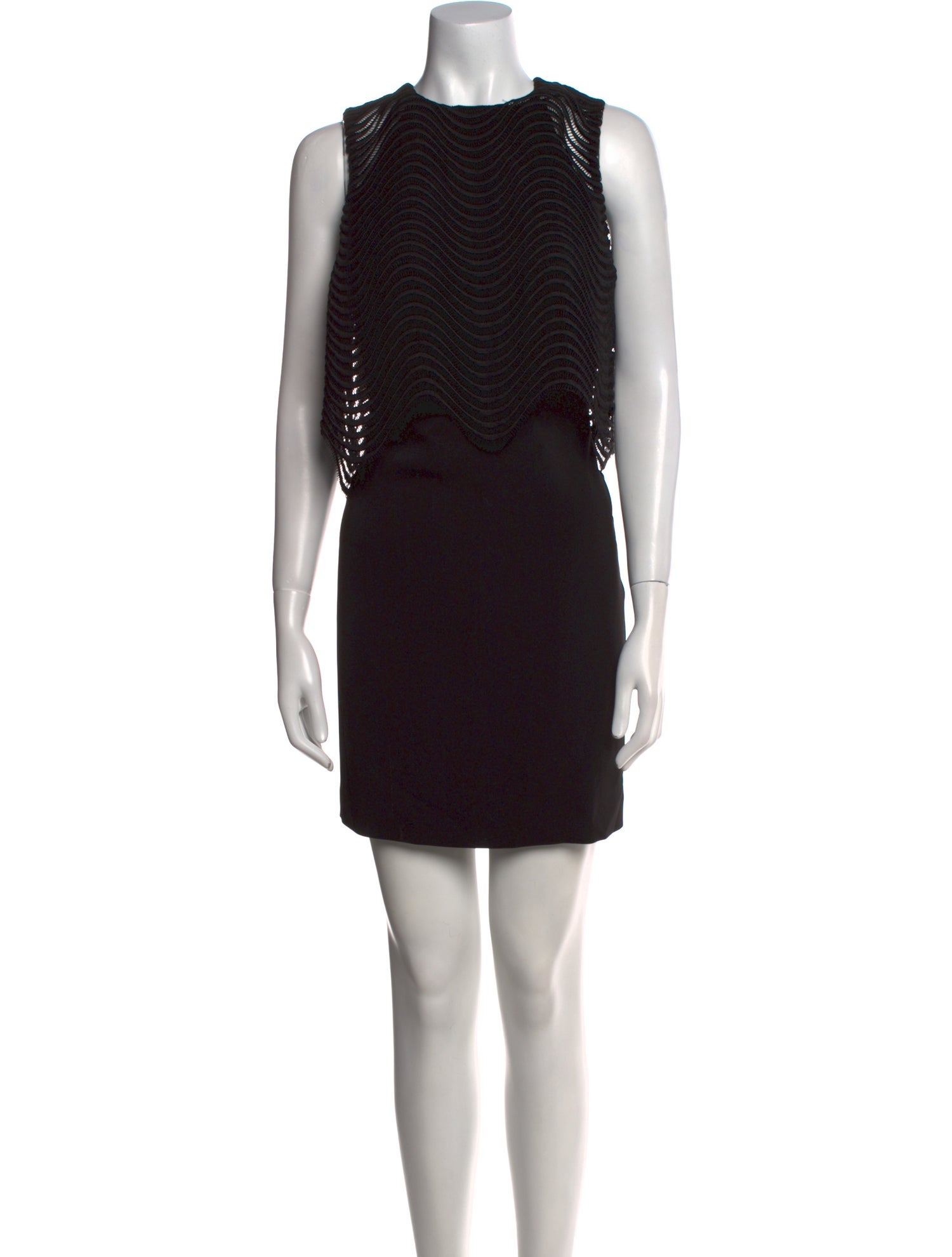 Badgley Mischka Crew Neck Knee-Length Dress