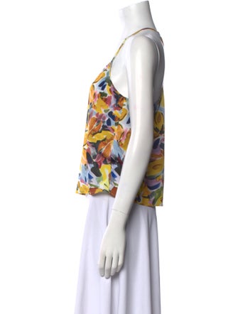 Badgley Mischka Floral Print Square Neckline Top
