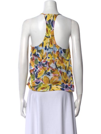 Badgley Mischka Floral Print Square Neckline Top