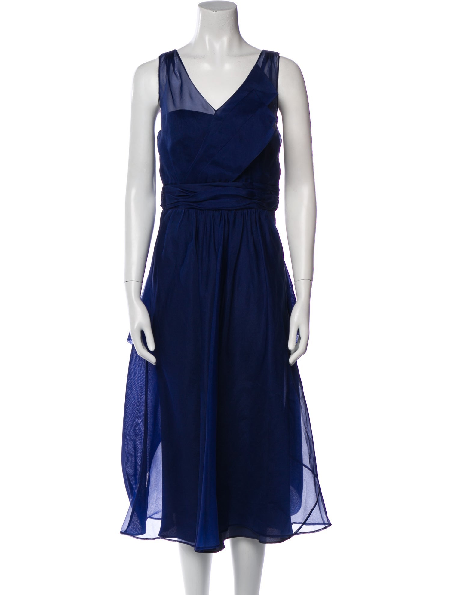 Badgley Mischka Silk Midi Length Dress