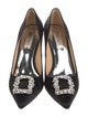 Badgley Mischka Satin Crystal Embellishments Pumps