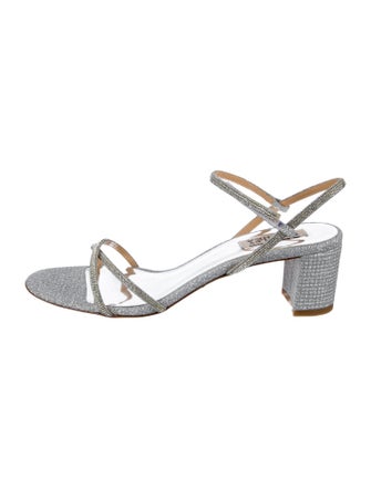 Badgley Mischka Glitter Animal Print Slingback Sandals