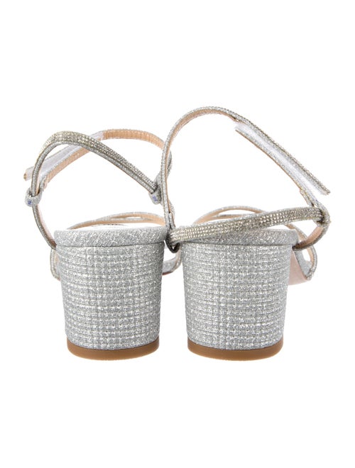 Badgley Mischka Glitter Animal Print Slingback Sandals