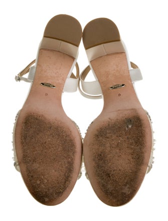 Badgley Mischka Satin Crystal Embellishments Sandals