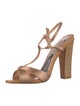 Badgley Mischka Satin Glitter Accents T-Strap Sandals