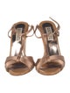 Badgley Mischka Satin Glitter Accents T-Strap Sandals