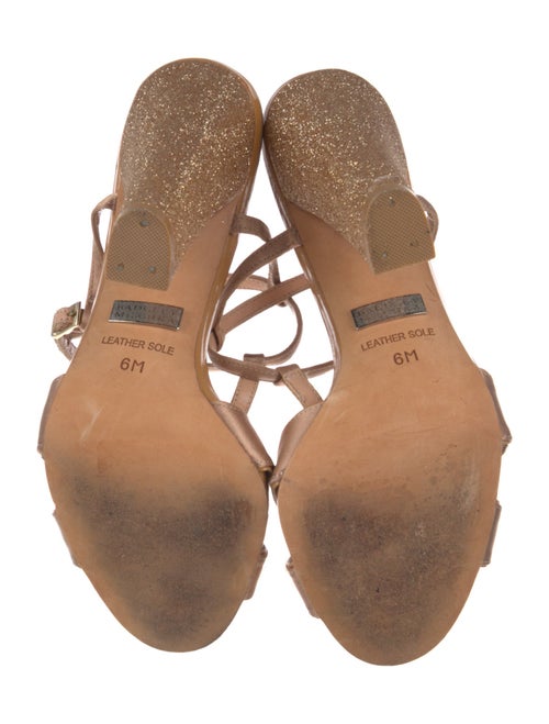 Badgley Mischka Satin Glitter Accents T-Strap Sandals