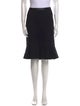 Badgley Mischka Leather Trim Embellishment Knee-Length Skirt